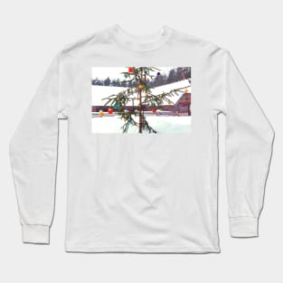 Сhristmas tree decorated with handmade balls made of yarn Long Sleeve T-Shirt